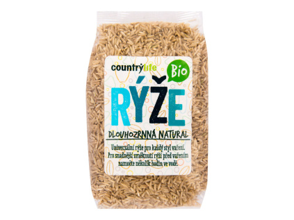 CountryLife - Rýže dlouhozrnná natural BIO, 500g *CZ-BIO-001 certifikát certifikát,