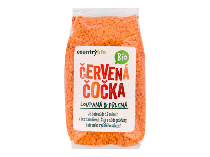 CountryLife - Čočka červená půlená BIO, 500g