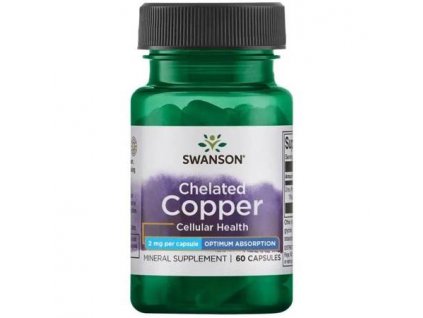 Swanson Copper Chelated (měď v chelátové vazbě), 2 mg, 60 kapslí