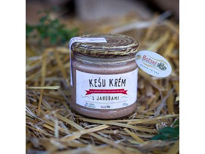 Božské Oříšky - Kešu krém s jahodami, 190g