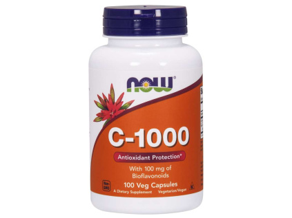 NOW Vitamin C 1000 + 100mg bioflavinoidů, 100 rostlinných kapslí