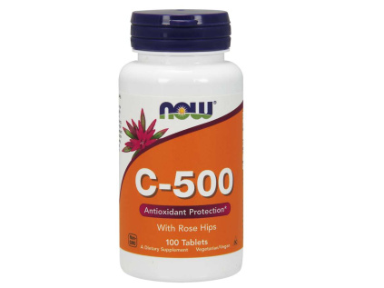 NOW Vitamin C 500 s šípkem, 100 tablet