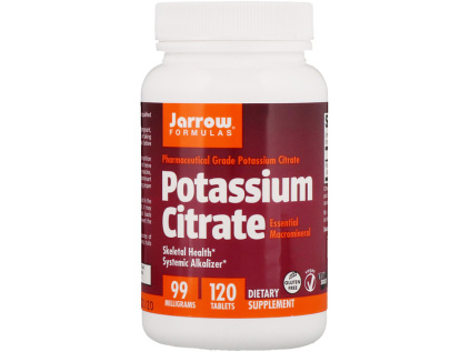 Jarrow Formulas Potassium Citrate (draslík), 99 mg, 120 kapslí Expirace 10/2021