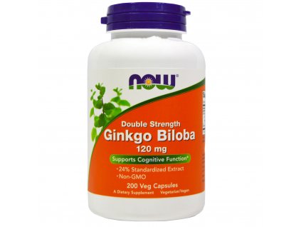 Now Foods Ginko Biloba extract Eleuthero 200 veg kapsli front