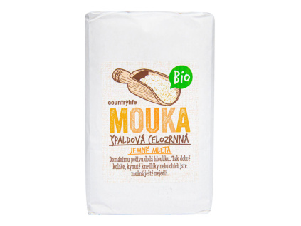 CountryLife - Mouka špaldová celozrnná, jemně mletá BIO, 1kg *CZ-BIO-001 certifikát / expirace 05.11.2021