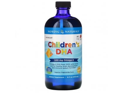 Nordic Naturals Children's DHA, Omega 3 pro děti jahoda, 530mg, 473 ml