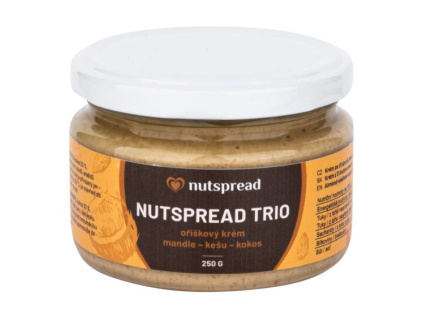 Nutspread - Oříškové Máslo - Trio Kešu, kokos a mandle, 250g Expirace 10.5.2021