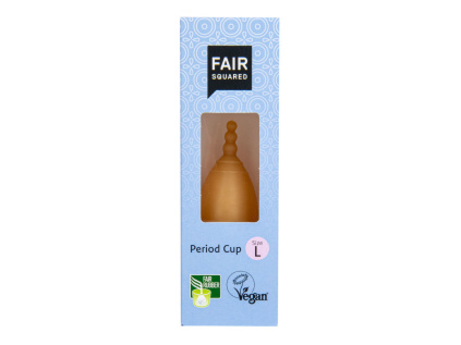 FAIR SQUARED Kalíšek menstruační L z přírodního latexu s látkovým sáčkem