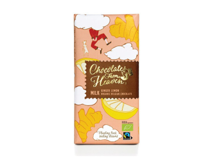 Chocolates From Heaven BIO mlecna cokolada se zazvorem a citronem 37% 100g