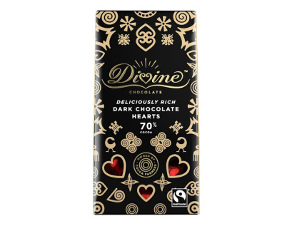 Divine horka cokoladova srdicka 70% 80g