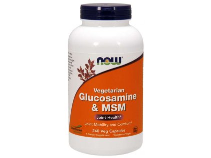 NOW Vegetariánský Glukosamin & MSM, 240 rostlinných kapslí