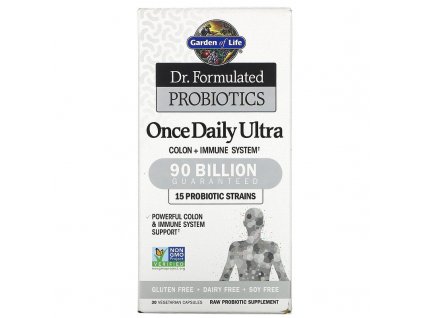 Dr. Formulated Probiotics once daily Ultra (probiotika) - 90 mld. CFU, 15 kmenů, 30 rostlinných kapslí