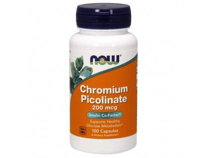 NOW Chromium Picolinate, 200 mcg, 100 rostlinných kapslí