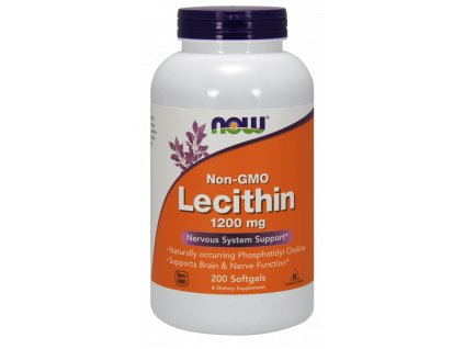 NOW Lecithin (lecitin), 1200 mg, 200 softgelových kapslí