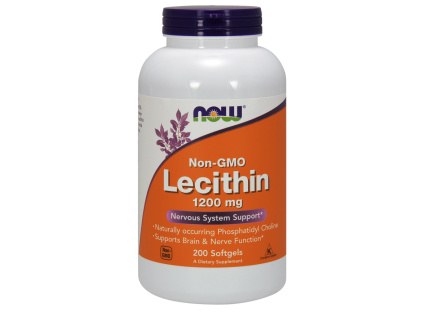 NOW Lecithin (lecitin), 1200 mg, 200 softgelových kapslí