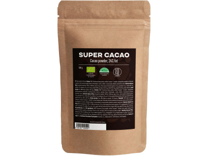BrainMax Pure Organic 24 Super Cacao, BIO RAW kakao, 500g *CZ-BIO-001 certifikát