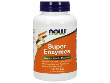 NOW Super Enzymes, komplexní trávící enzymy, 180 tablet