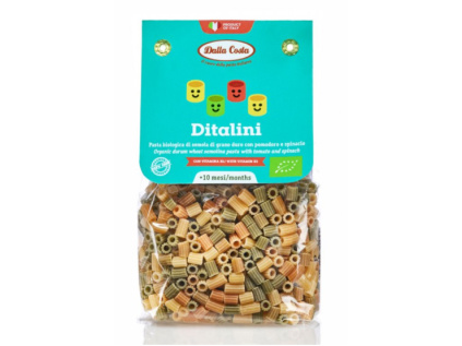 Dalla Costa - BIO Dětské těstoviny Ditalini tricolore, 200 g CZ-BIO-001 certifikát