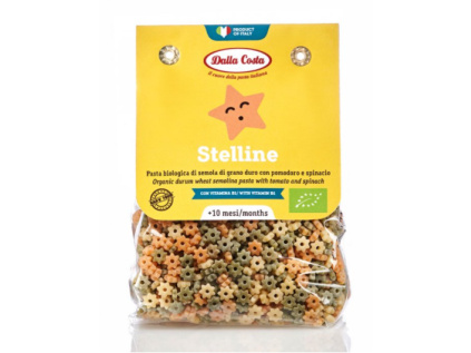 Dalla Costa - BIO Dětské těstoviny Stelline tricolore, 200 g CZ-BIO-001 certifikát