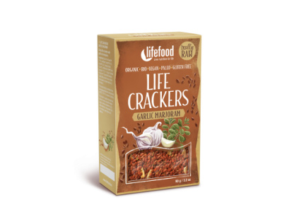 LifeFood - Life Crackers à la bramborák česnekové s majoránkou BIO , 90 g CZ-BIO-002 certifikát