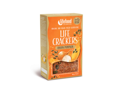 LifeFood - Life Crackers cibulové s dýňovým semínkem BIO, 90 g CZ-BIO-002 certifikát