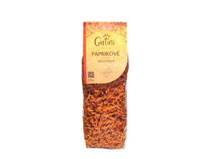 Gutini - Paprikové těstoviny bezlepkové, bez kukuřičné mouky, 250 g