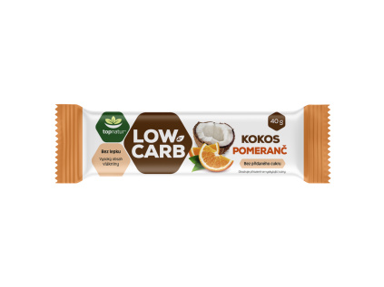 Topnatur - Low Carb tyčinka, kokos a pomeranč, 40 g