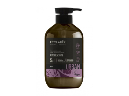 Ecolatiér Urban - Univerzální tekuté mýdlo do kuchyně, bazalka, 600 ml