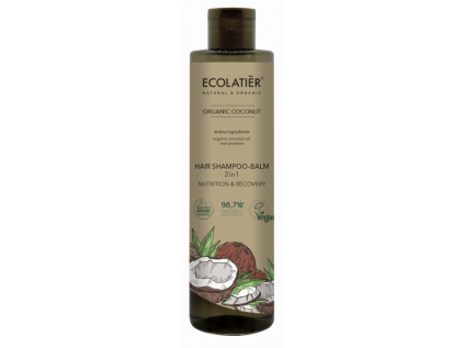 Ecolatiér - 2v1 šampon a balzám na vlasy, kokos, 350 ml
