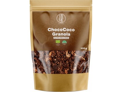 BrainMax Pure ChocoCoco Granola, Čokoláda a Kokos, BIO, 400 g  Zapečené müsli s čokoládou a kokosem, *CZ-BIO-001 certifikát