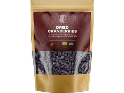 BrainMax Pure Dried Cranberries, Brusinky, BIO, 250 g  *CZ-BIO-001 certifikát