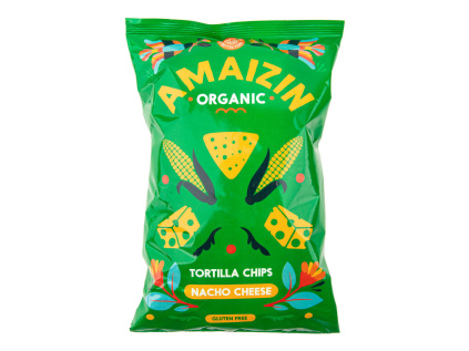 AMAIZIN  Chipsy kukuřičné nachos s příchutí sýra, 150 g, BIO  * BE-BIO-02 certifikát