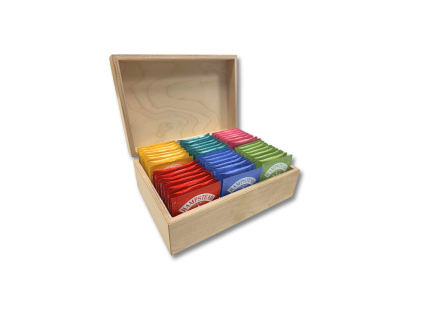 Hampstead Tea luxusni prirodni drevena kazeta mix sackovych caju 78ks 6 druhu 1