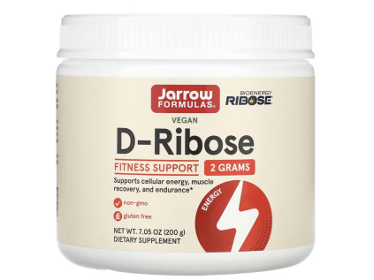 Jarrow Formulas, D-Ribose Powder, D-ribóza v prášku, 200 g
