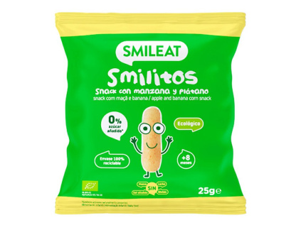 SMILEAT BIO kukuricne krupky jablko & banan s extra panenskym olivovym olejem 25g