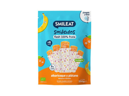 SMILEAT BIO ovocne zmrzlinky k zamrazeni merunka & banan 5x50g 6M+ 250g