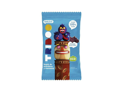 SMILEAT BIO ovocne zvykaci bonbony jablko & boruvky 100% ovoce 25g