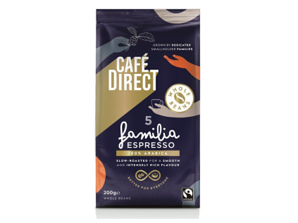 Cafedirect Familia Espresso SCA82 zrnkova kava 200g
