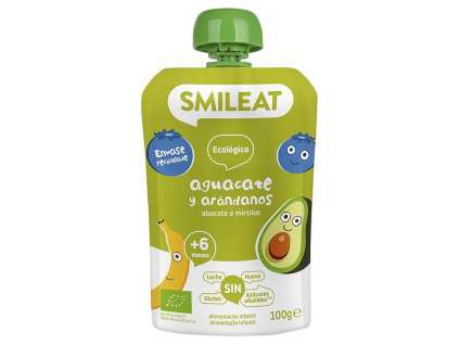 Smileat kapsička jablko, banán, avokádo a borůvky 6M+, BIO, 100 g