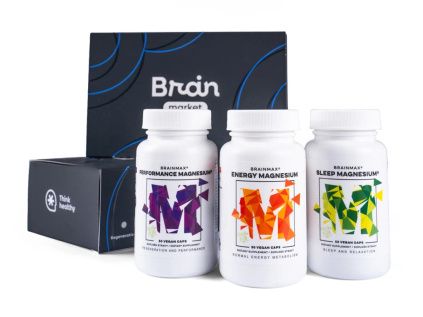 BrainMax sada MINI TRIO Magnesium  TRIO hořčíků pro podporu 24 hodin, doplněk stravy