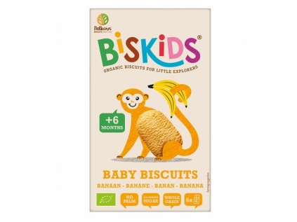 BISkids BIO detske celozrnne mini susenky s bananem bez pridaneho cukru 6M+ 120g