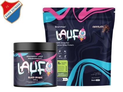 BrainMax Baník v Laufu  Komplexní balíček s preworkoutem a proteinem pro přípravu na trénink a regeneraci po výkonu, doplněk stravy