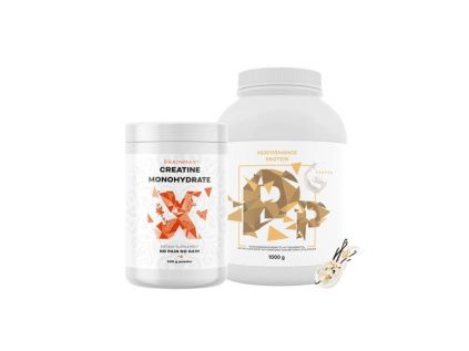 BrainMax Sila & Proteín – Creatine® Monohydrate + Performance Protein® Vanilka  Doplňky stravy pro maximální výkon, růst svalů a rychlejší regeneraci