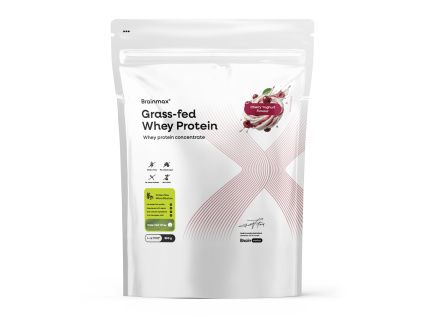 BrainMax Grass-fed Whey Protein®, Cherry Yoghurt, 500 g  Mikrofiltrovaný nedenaturovaný protein z mléka krav krmených trávou, třešňový jogurt, 14 dávek