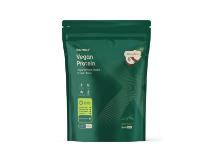 BrainMax® Vegan Protein, Coconut, 500 g  24 g bílkovin v jedné dávce, kompletní Amino spektrum, slazeno stévií, kokos, 14 dávek