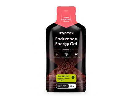 BrainMax® Endurance Energy Gel, Lemon & Grapefruit, 70 g  Energetický gel bez kofeinu, 40 g sacharidů a jen 19,8 g cukrů, doplněk stravy
