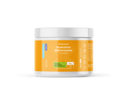 BrainMax® Hydration Electrolytes, Yuzu, 300 g  Hydratační elektrolyty s taurinem a aktivním vitamínem B6, 30 dávek, doplněk stravy