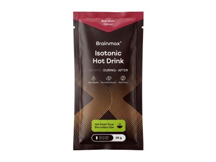 BrainMax® Isotonic Hot Drink, Beef, 25 g  Teplý nápoj s příchutí hovězího vývaru, zdroj hořčíku a fosforu, doplněk stravy