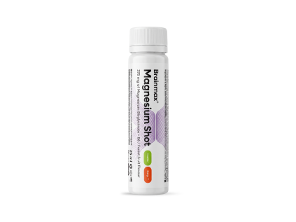 BrainMax® Magnesium Shot, 375 mg, Forest Fruit, 25 ml  100 % RHP hořčíku z magnesia bisglycinátu s vitamínem B6, lesní plody, doplněk stravy