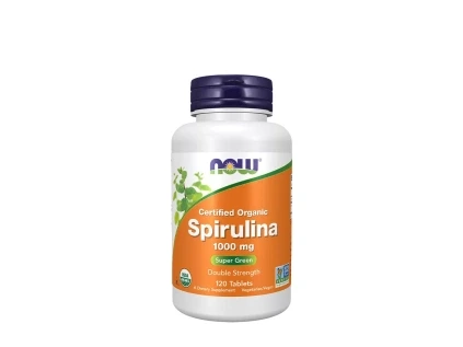 NOW Spirulina, 1000 mg, 120 tablet  Certifikovaná organická spirulina, doplněk stravy